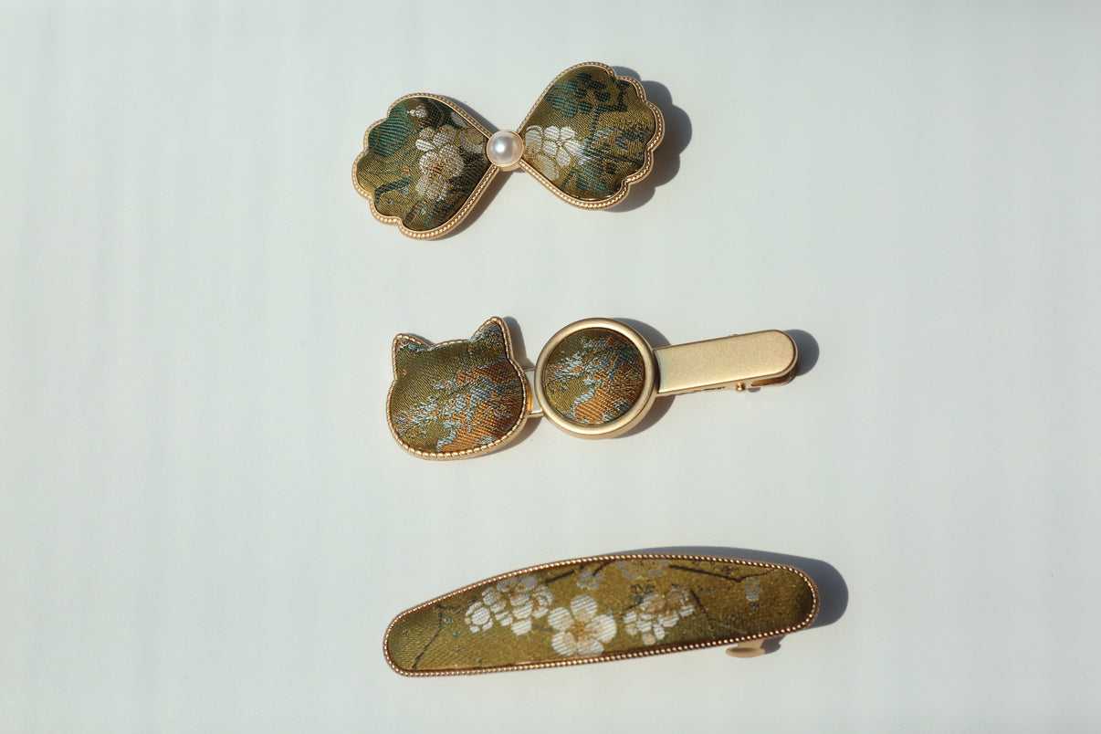 Handmade Song Brocade Craft Gardenia Barrette 