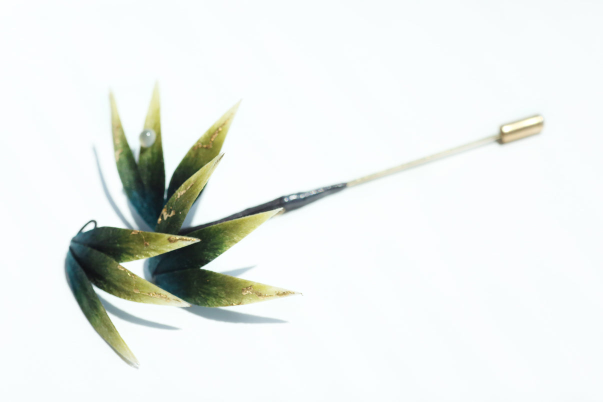 Bamboo Leaf Brooch