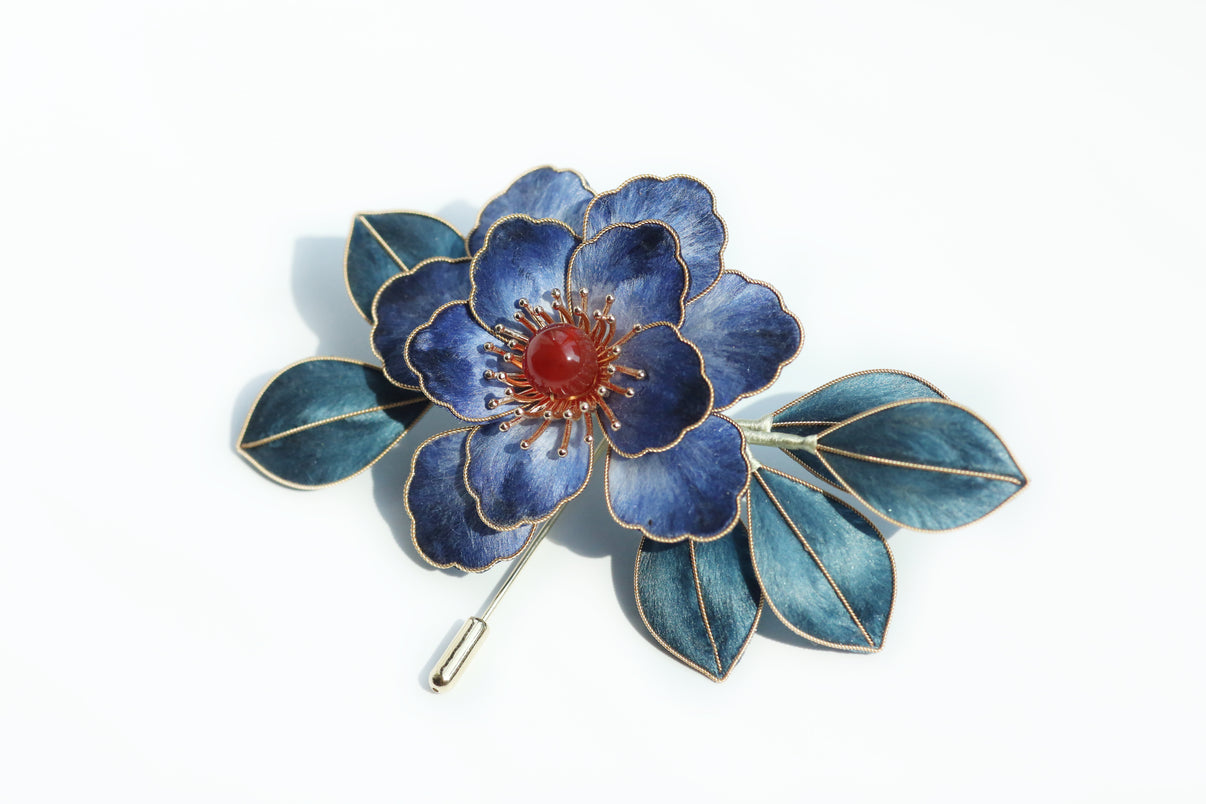 Handmade Peony Brooch for Gift 